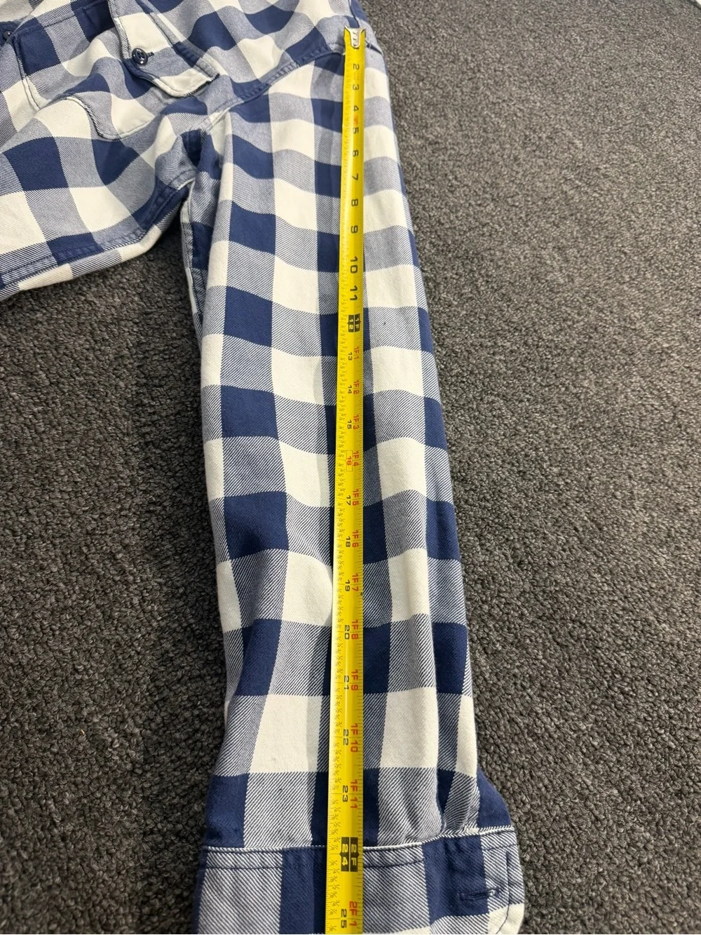 J. Crew Navy and White Buffalo Check Button-Down Shirt